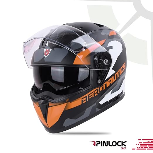 Ignyte IGN-7 Camo ISI / DOT Certified Double Visor Full Face Helmet Outer Anti-Fog Clear Visor and Inner Smoke Sun Shield .