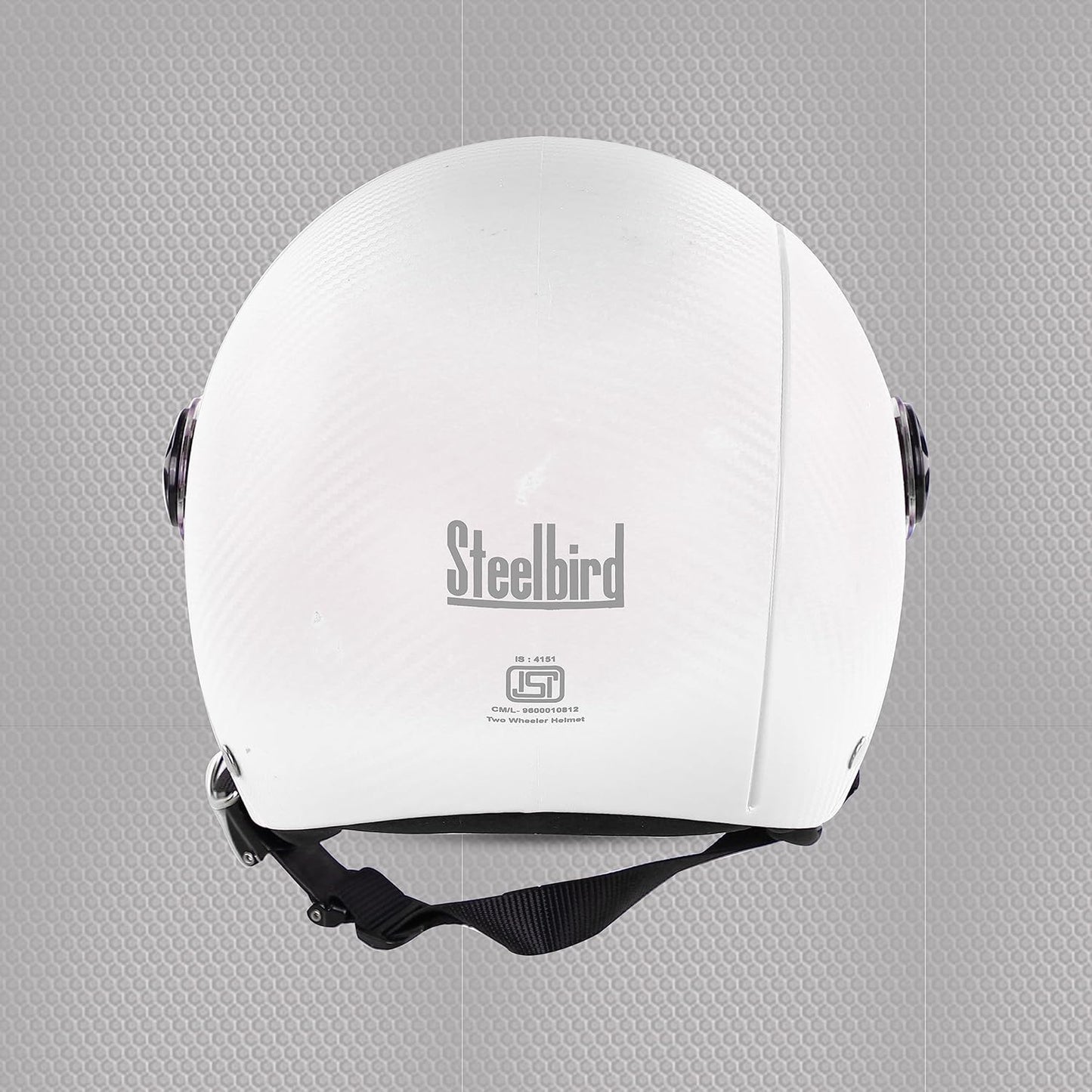 Steelbird SBH-16 Ruby ISI Certified Open Face Helmet.( Dashing White with Clear Visor).