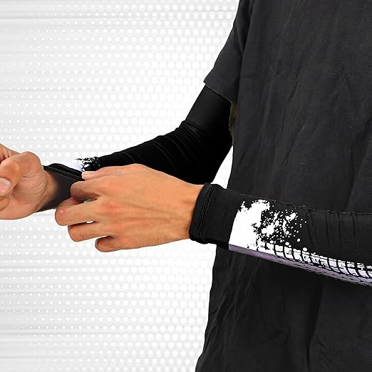 Steelbird Printed Unisex Arm Sleeves for Sports, Running, Cricket, Bike Riding, Cycling, Basketball & Breathable (Sold as a Pair).