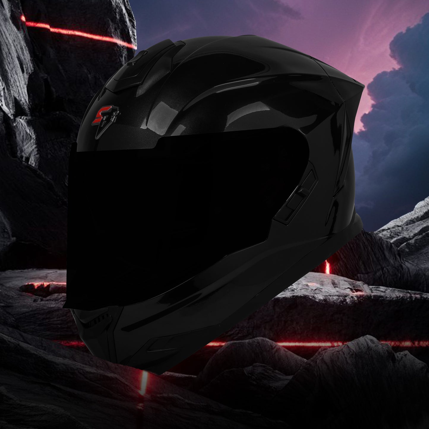 Steelbird SBH-57 Fighter ISI and DOT Certified Full Face Helmet for Men and Women with Inner Chrome Sun Shield .