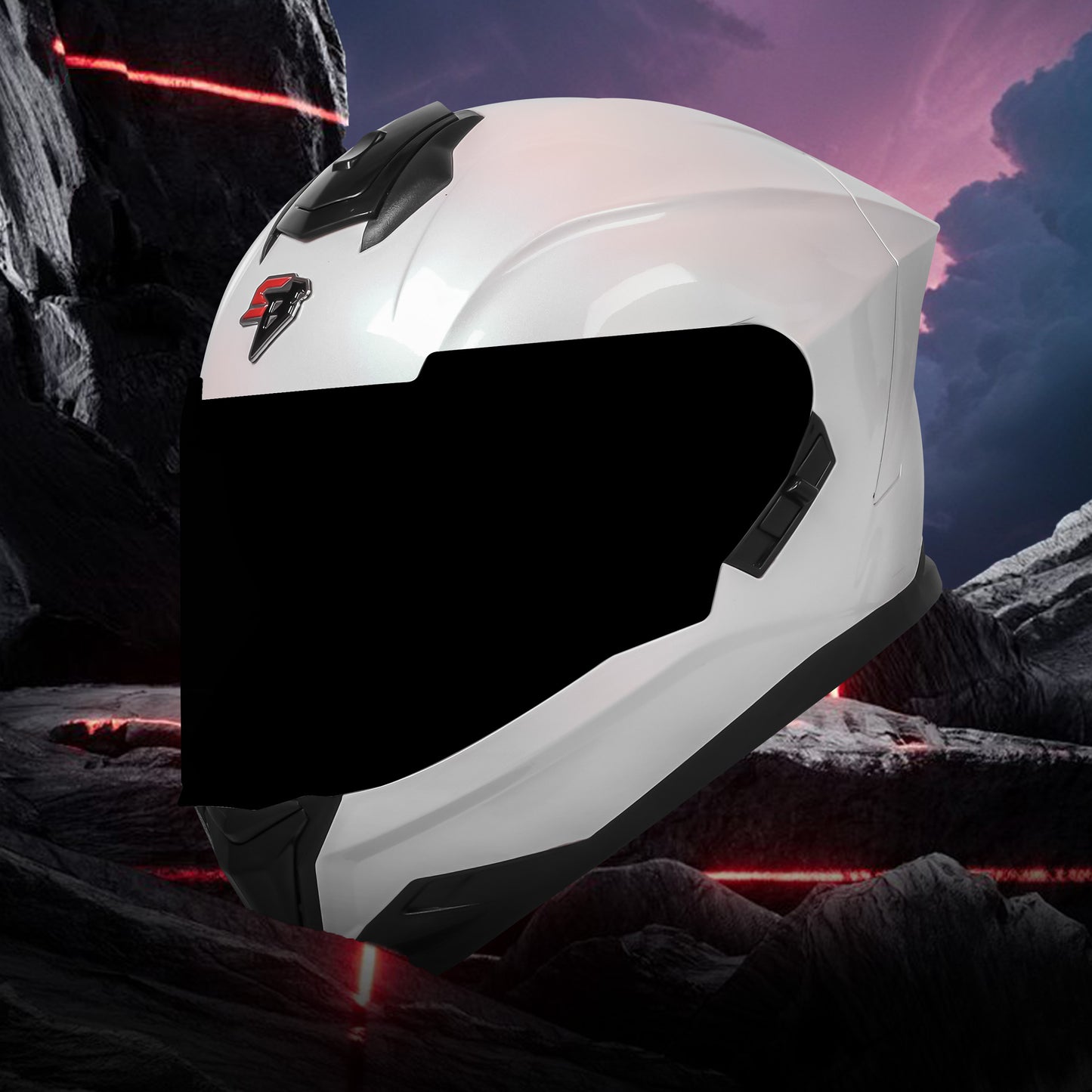 Steelbird SBH-57 Fighter ISI and DOT Certified Full Face Helmet for Men and Women with Inner Chrome Sun Shield .