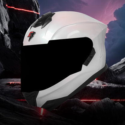 Steelbird SBH-57 Fighter ISI and DOT Certified Full Face Helmet for Men and Women with Inner Chrome Sun Shield .