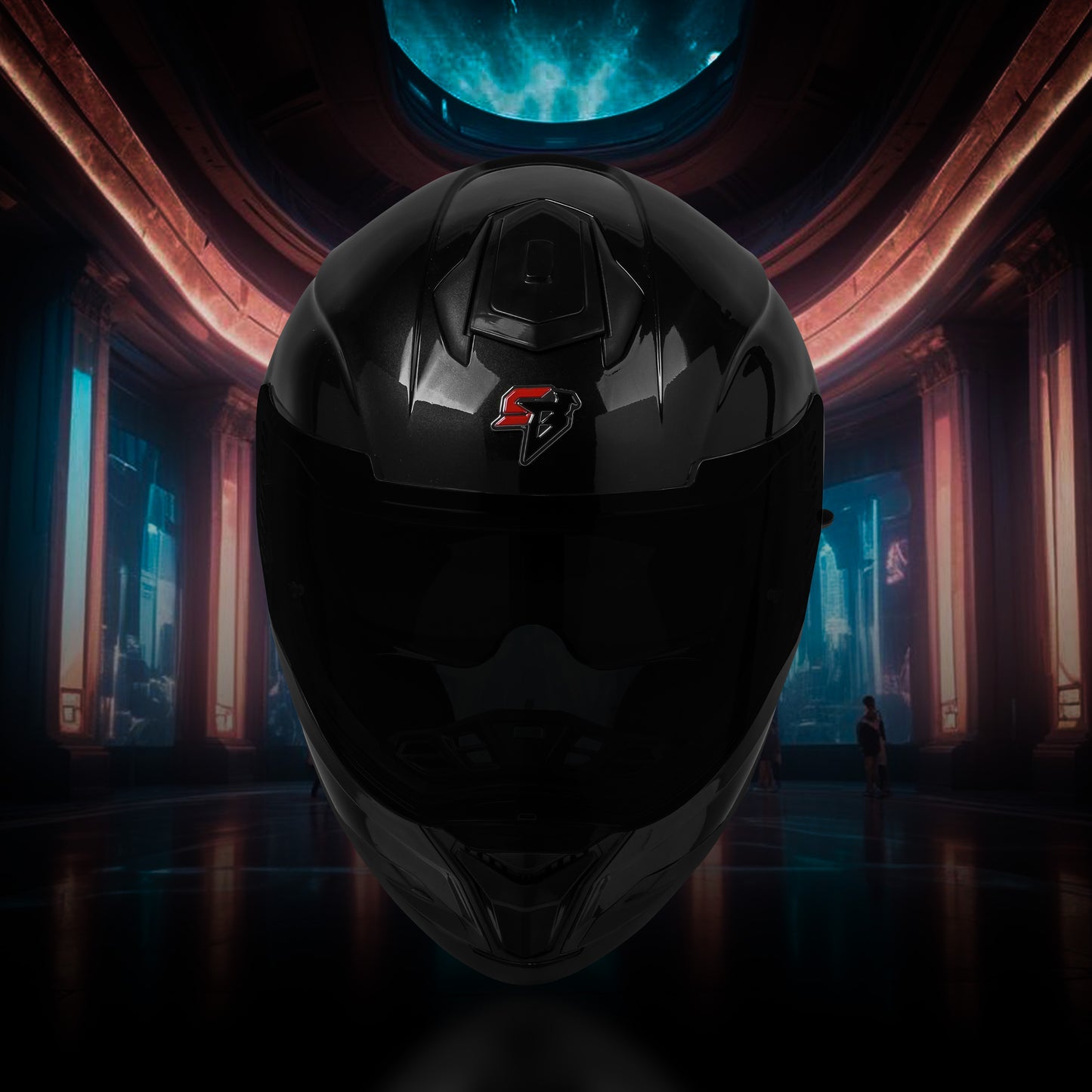 Steelbird SBH-57 Fighter ISI and DOT Certified Full Face Helmet for Men and Women with Inner Chrome Sun Shield .