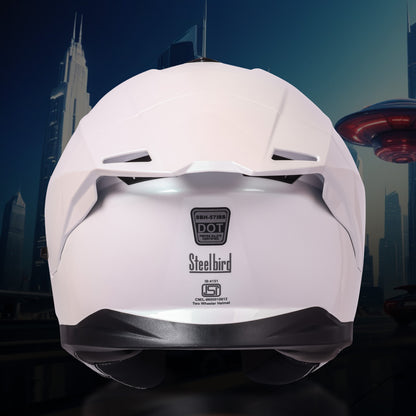 Steelbird SBH-57 Fighter ISI and DOT Certified Full Face Helmet for Men and Women with Inner Chrome Sun Shield .