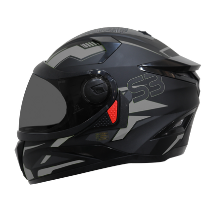 Steelbird SBH-17 Terminator ISI Certified Matt Finish Full Face Graphic Helmet.