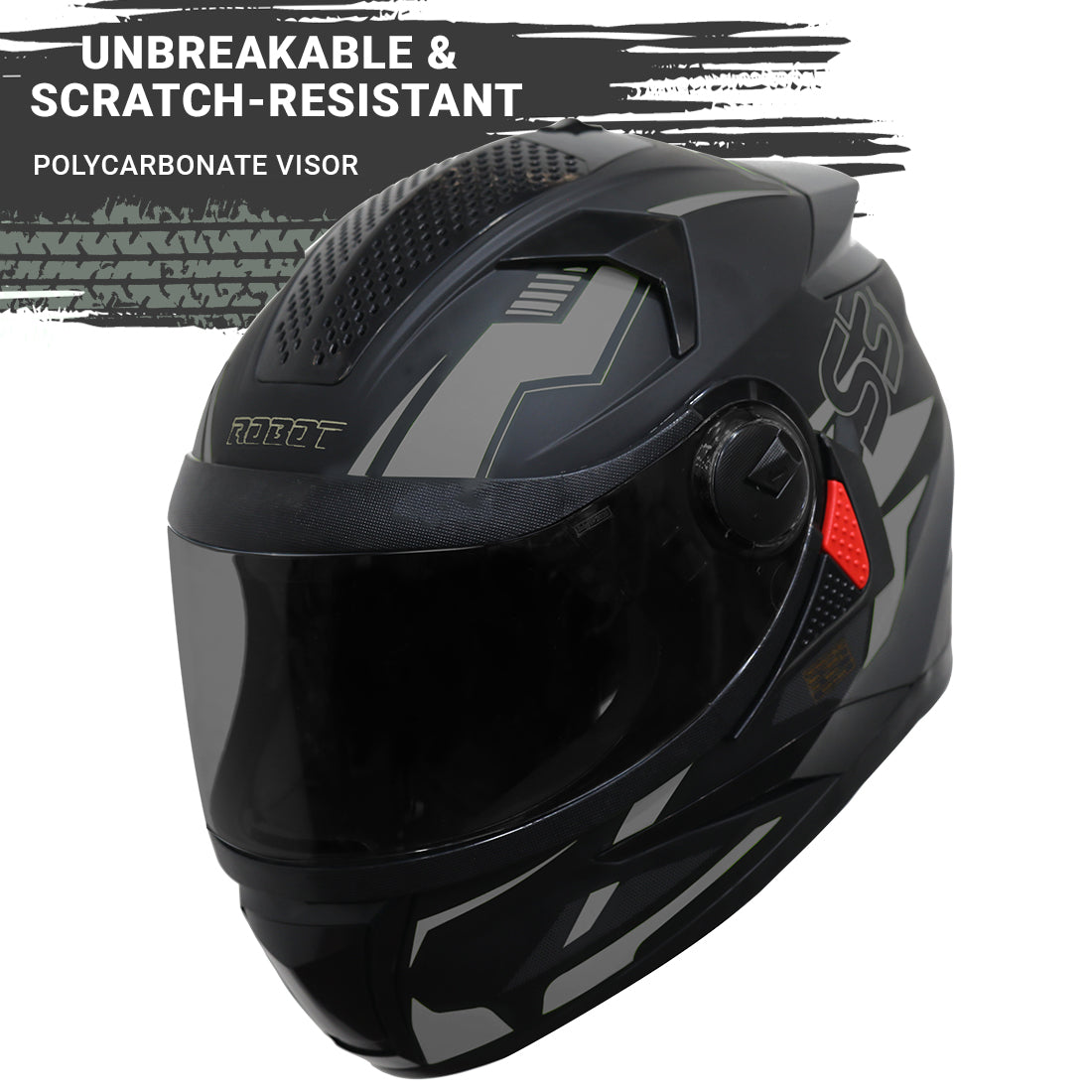 Steelbird SBH-17 Terminator ISI Certified Matt Finish Full Face Graphic Helmet.