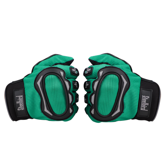 Steelbird Polyester Full Finger Bike Riding Gloves With Touch Screen Sensitivity At Thumb & Index Finger, Protective Off-Road Motorbike Racing.