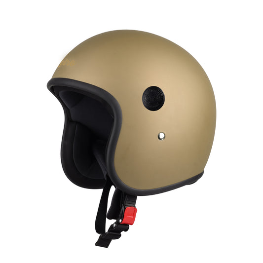 Steelbird SBH-55 Retro ISI Certified Open Face Helmet for Men and Women (Matt Desert Strome)