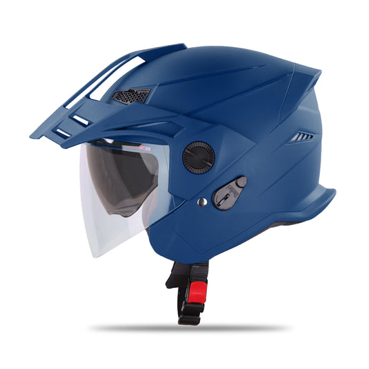 Steelbird SBH-23 GT Plus Open Face ISI Certified Helmet with Inner Sun Shield.