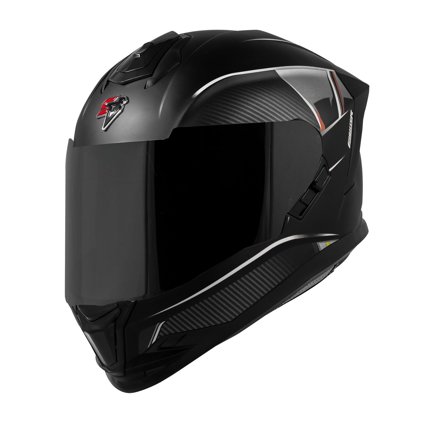Steelbird SBH-57 Carbon Fighter ISI and DOT Certified Full Face Helmet for Men and Women with Inner Chrome Sun Shield.