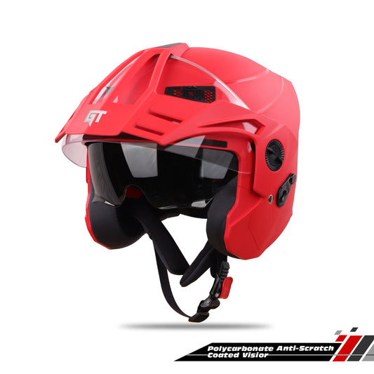 Steelbird SBH-23 GT Plus Open Face ISI Certified Helmet with Inner Sun Shield .