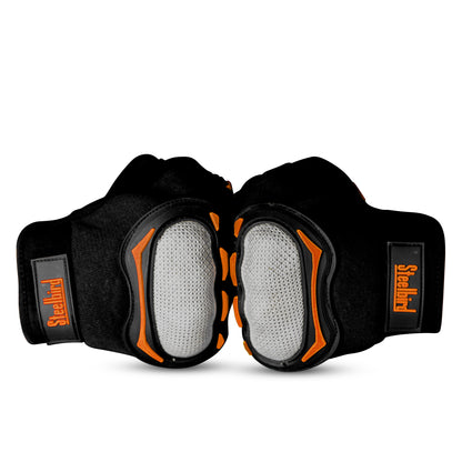Steelbird Experience 1.0 Reflective Full Finger Bike Riding Gloves with Touch Screen Sensitivity at Thumb and Index Finger, Protective Off-Road Motorbike Racing (Black Orange)