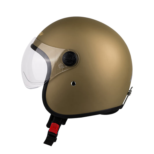 Steelbird SBH-56 Retro Steelbird SBH-56 Retro ISI Certified Open Face Helmet for Men and Women (Matt Desert storm)
