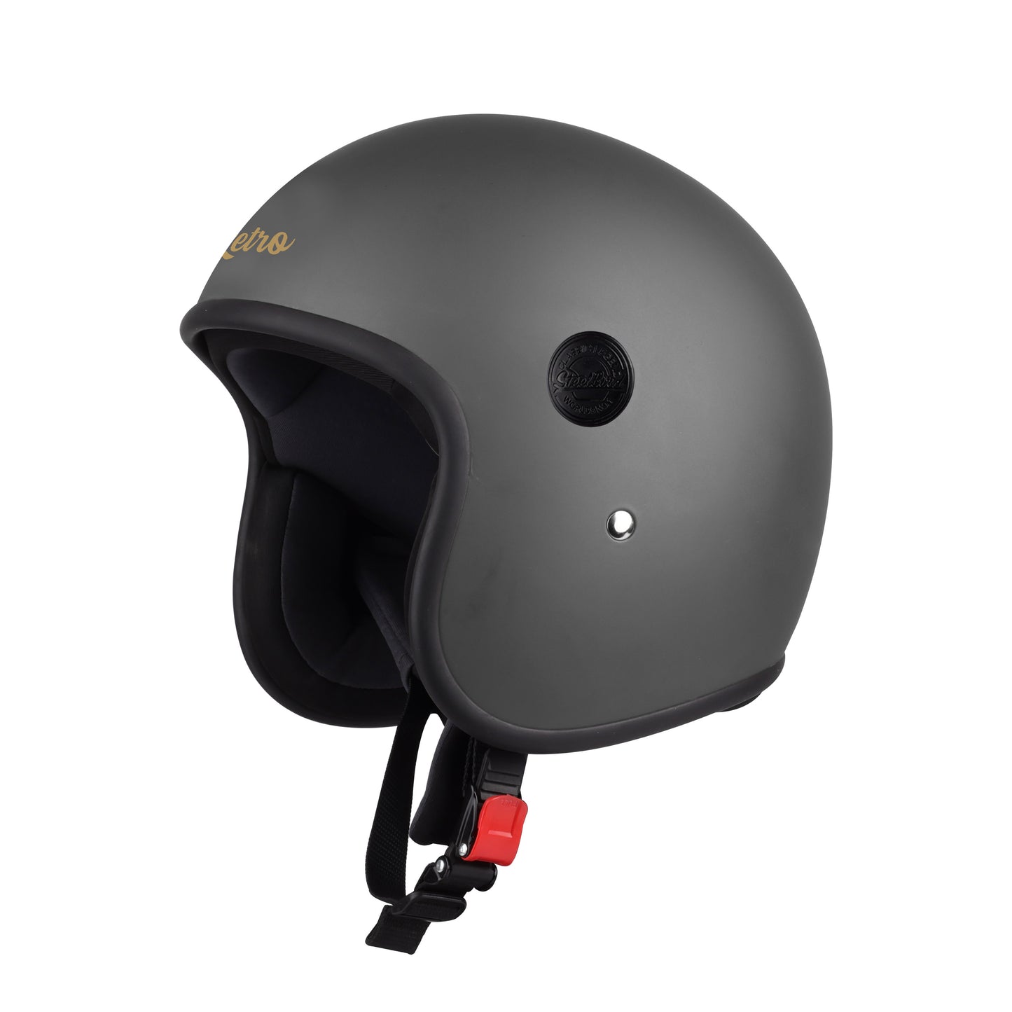 Steelbird SBH-55 Retro ISI Certified Open Face Helmet for Men and Women(Matt Honda Grey)