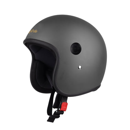 Steelbird SBH-55 Retro ISI Certified Open Face Helmet for Men and Women(Matt Honda Grey)