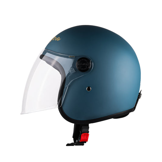 Steelbird SBH-56 Retro ISI Certified Open Face Helmet for Men and Women  (Matt Squadron Blue)