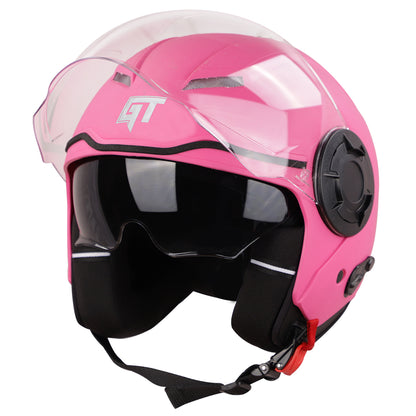 Steelbird GT Dashing ISI Certified Open Face Helmet for Men and Women with Inner Sun Shield ( Dual Visor Mechanism )