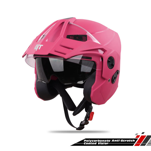 Steelbird SBH-23 GT Plus Open Face ISI Certified Helmet with Inner Sun Shield .