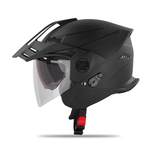 Steelbird SBH-23 GT Plus Open Face ISI Certified Helmet with Inner Sun Shield .