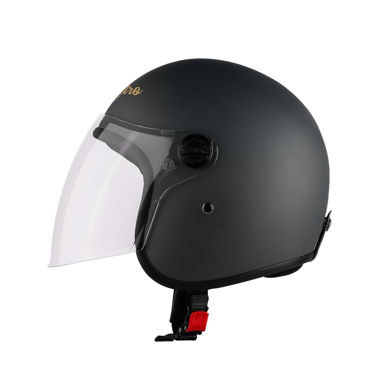 Steelbird SBH-56 Retro ISI Certified Open Face Helmet for Men and Women (Matt Honda Grey)