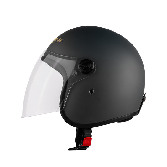 Steelbird SBH-56 Retro ISI Certified Open Face Helmet for Men and Women (Matt Honda Grey)