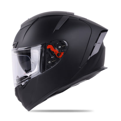 Ignyte IGN-4 ISI/DOT Certified Full Face Helmet with Outer Anti-Fog Clear Visor and Inner Smoke Sun Shield (Matt Midnight Black)