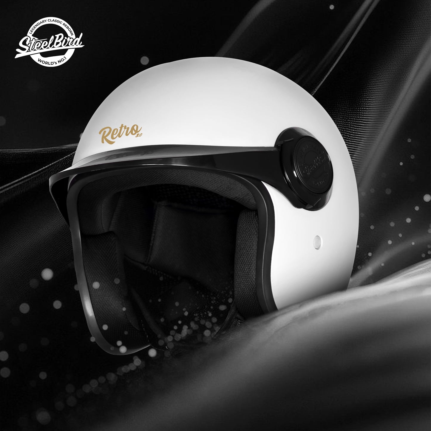 Steelbird SBH 65 Retro 3.0 DOT and ISI Certified Open Face Helmet for Men and Women .
