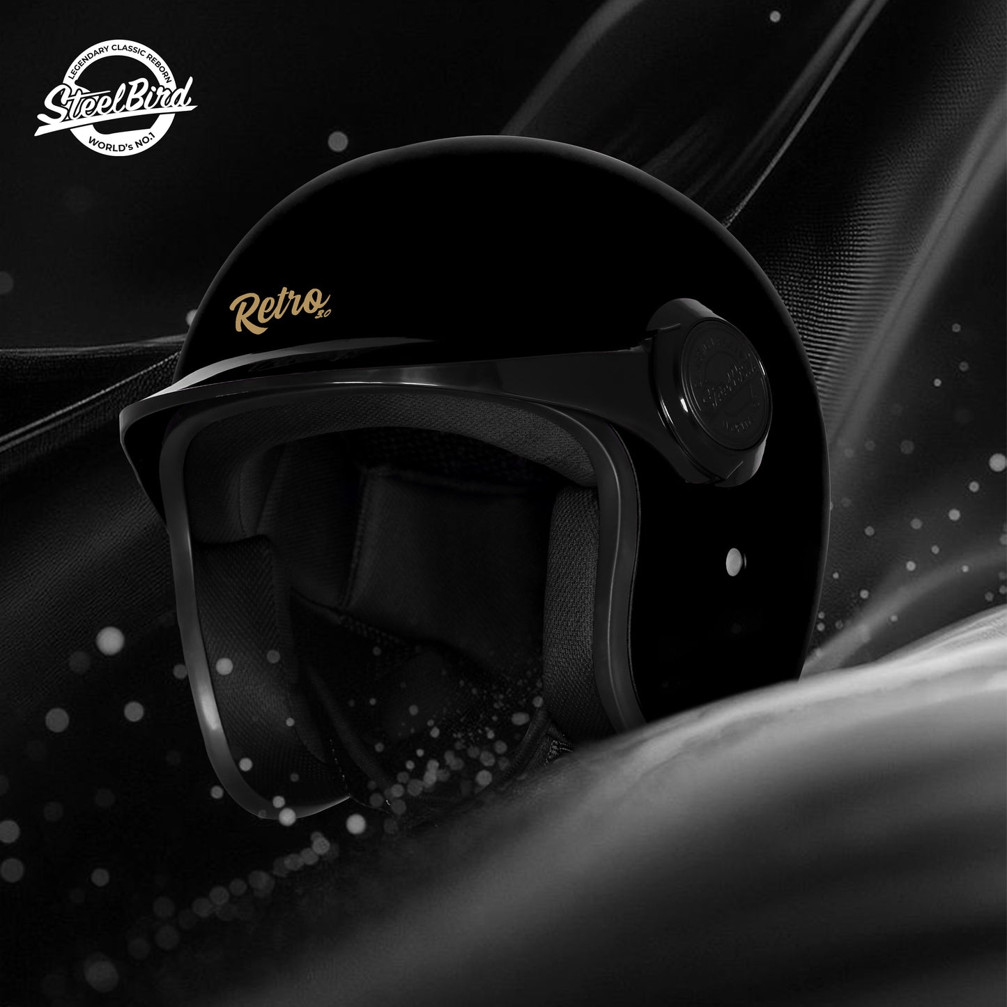 Steelbird SBH 65 Retro 3.0 DOT and ISI Certified Open Face Helmet for Men and Women .