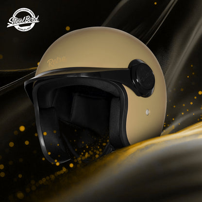Steelbird SBH 65 Retro 3.0 DOT and ISI Certified Open Face Helmet for Men and Women .