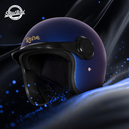Steelbird SBH 65 Retro 3.0 DOT and ISI Certified Open Face Helmet for Men and Women
