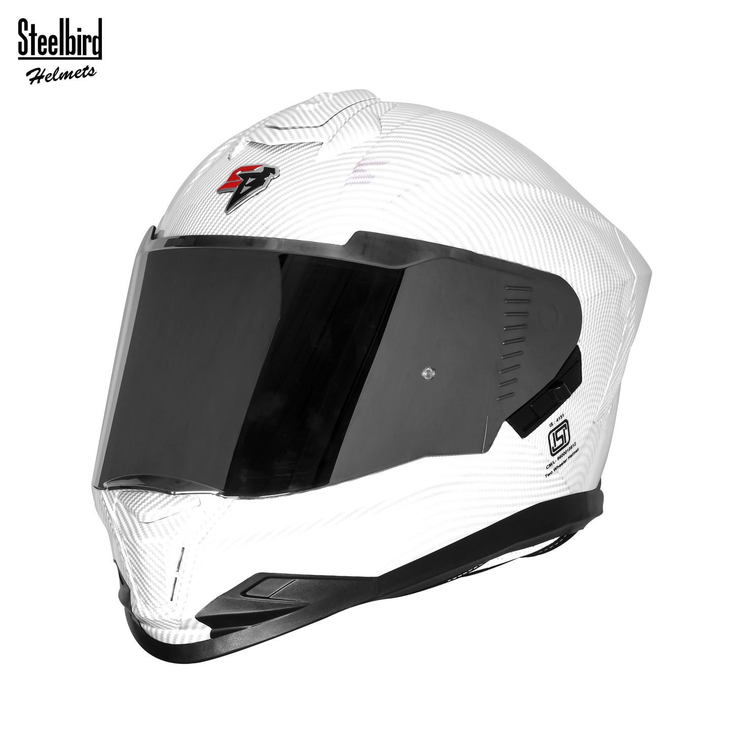 Steelbird SBH-57 Fighter F11 ISI and DOT Certified Full Face Helmet for Men Motorbike Helmet  (Glossy White)