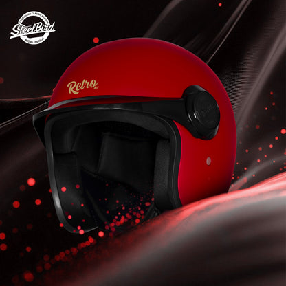 Steelbird SBH 65 Retro 3.0 DOT and ISI Certified Open Face Helmet for Men and Women .