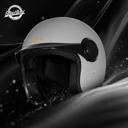 Steelbird SBH 65 Retro 3.0 DOT and ISI Certified Open Face Helmet for Men and Women .