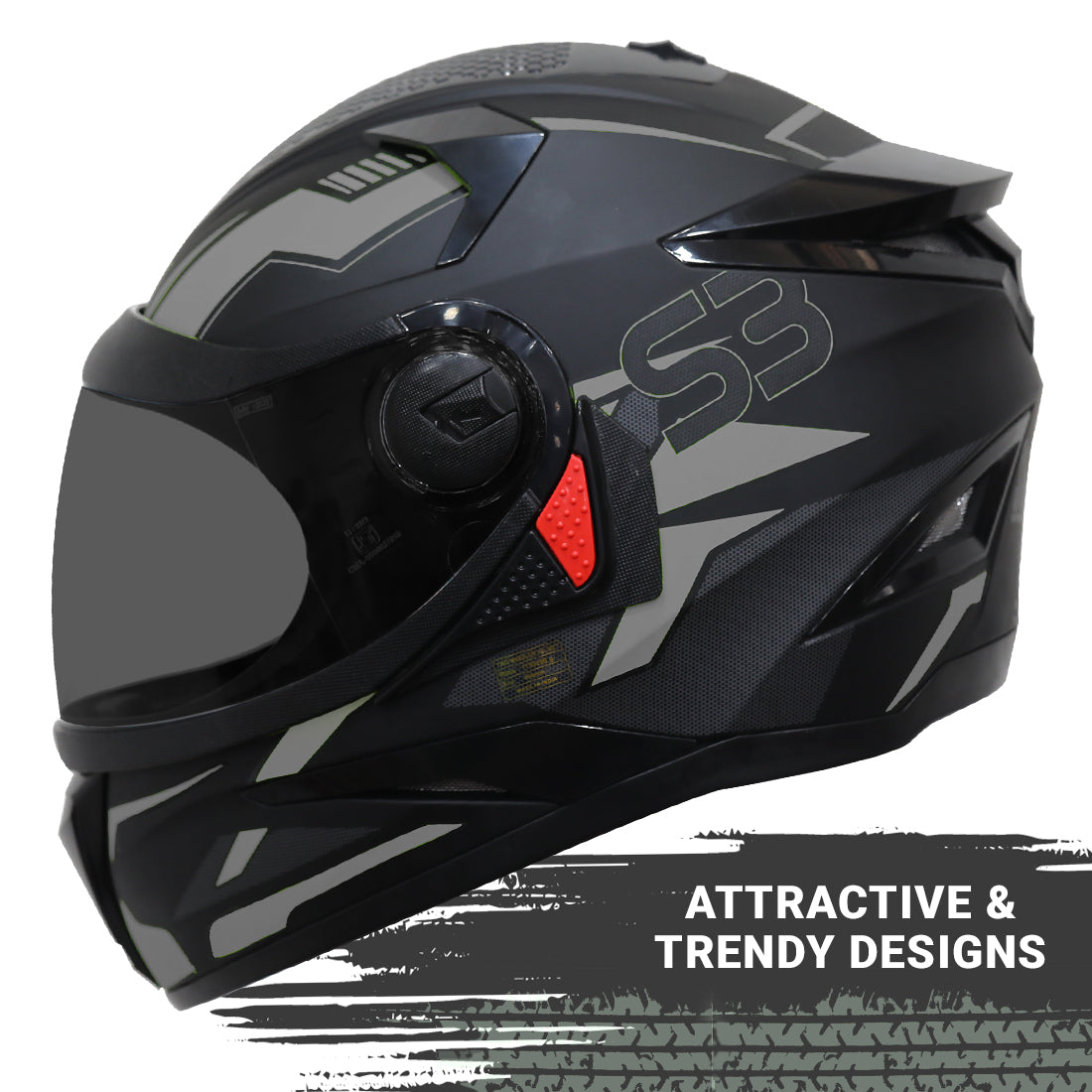 Steelbird SBH-17 Terminator ISI Certified Matt Finish Full Face Graphic Helmet.