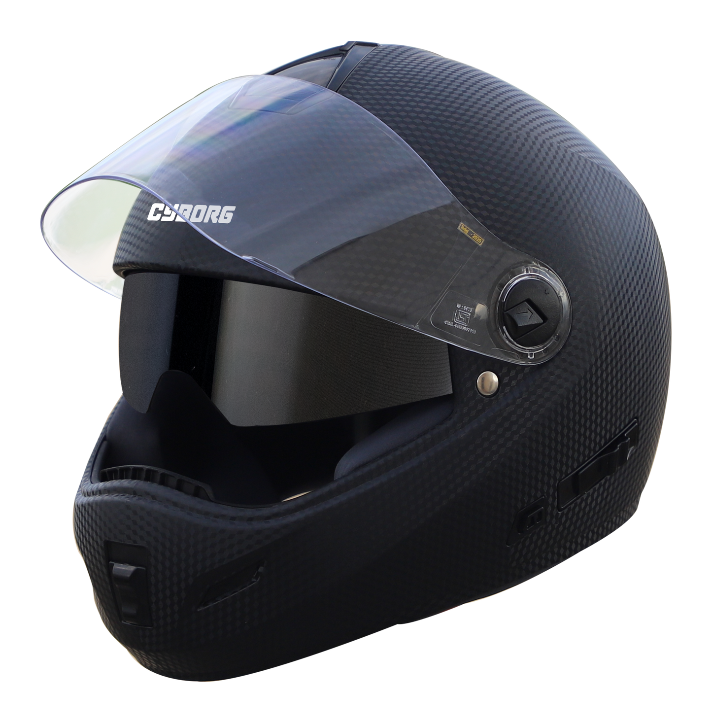 Steelbird Rox Cyborg ISI Certified Full Face Helmet for Men and Women with Inner Smoke Sun Shield and Outer Clear Visor