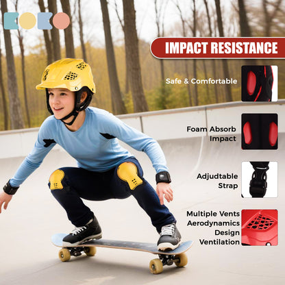 Koko Dragon Kids Skating & Cycling Helmet | Protective Gear for Boys & Girls (Yellow).