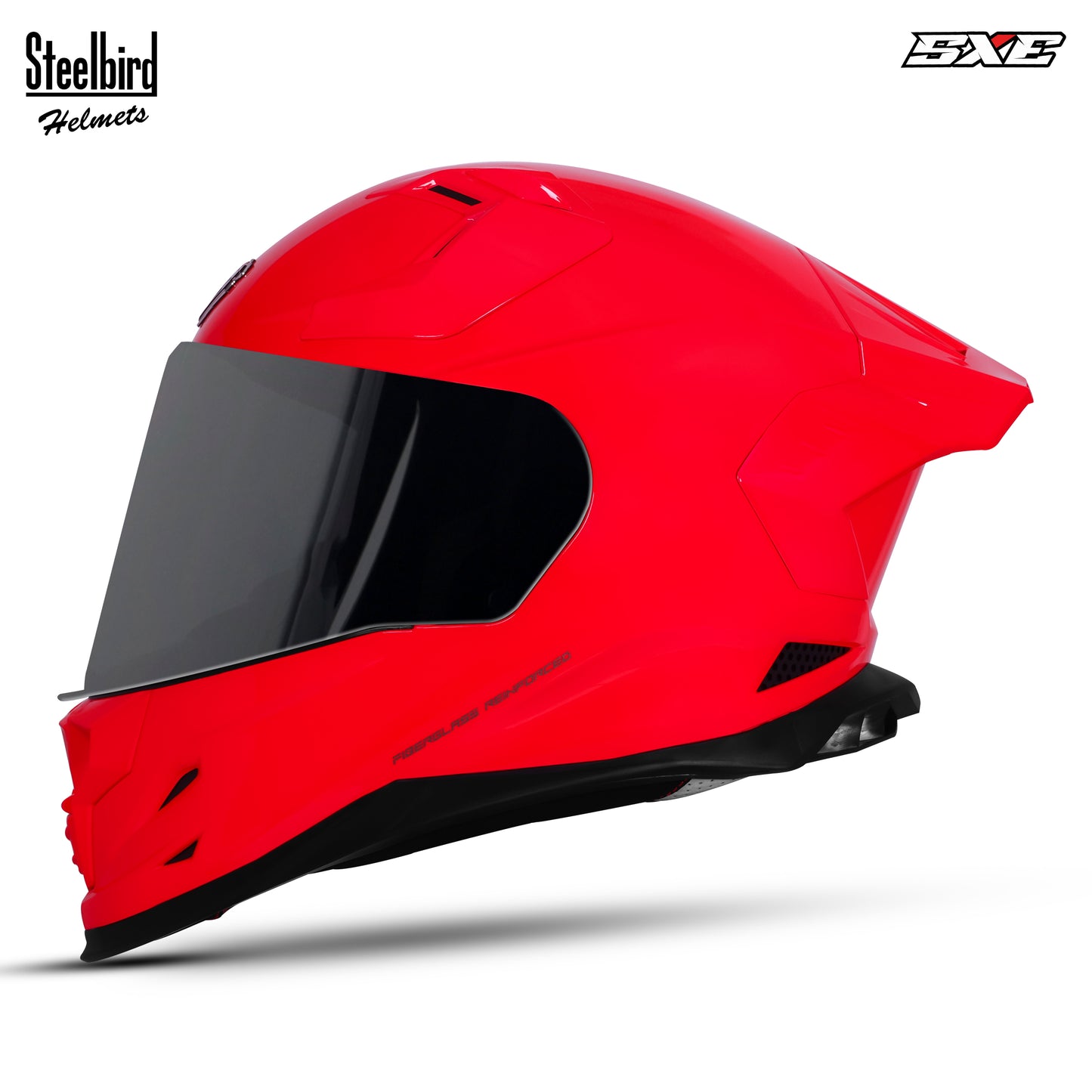 Steelbird SBH-61 SXE ISI and Dot Certified Full Face Helmet for Men with Inner Silver Sunshield . Clear With Chrome Visor.