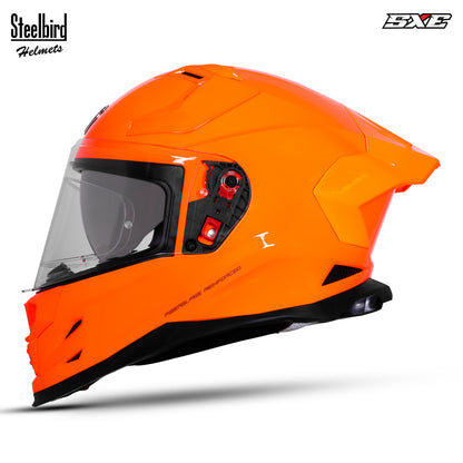Steelbird SBH-61 SXE  Pinlock ISI and Dot Certified Full Face Helmet for Men with Inner Silver Sunshield . Clear With Anti Fog Shield.