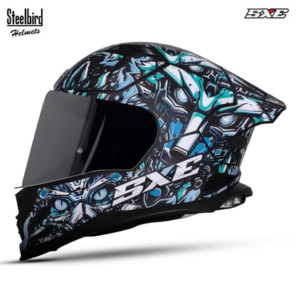 Steelbird SBH-61 SXE Pinlock X1 ISI and Dot Certified Full Face Helmet for Men with Inner Silver Sunshield . Anti Fog Visor.