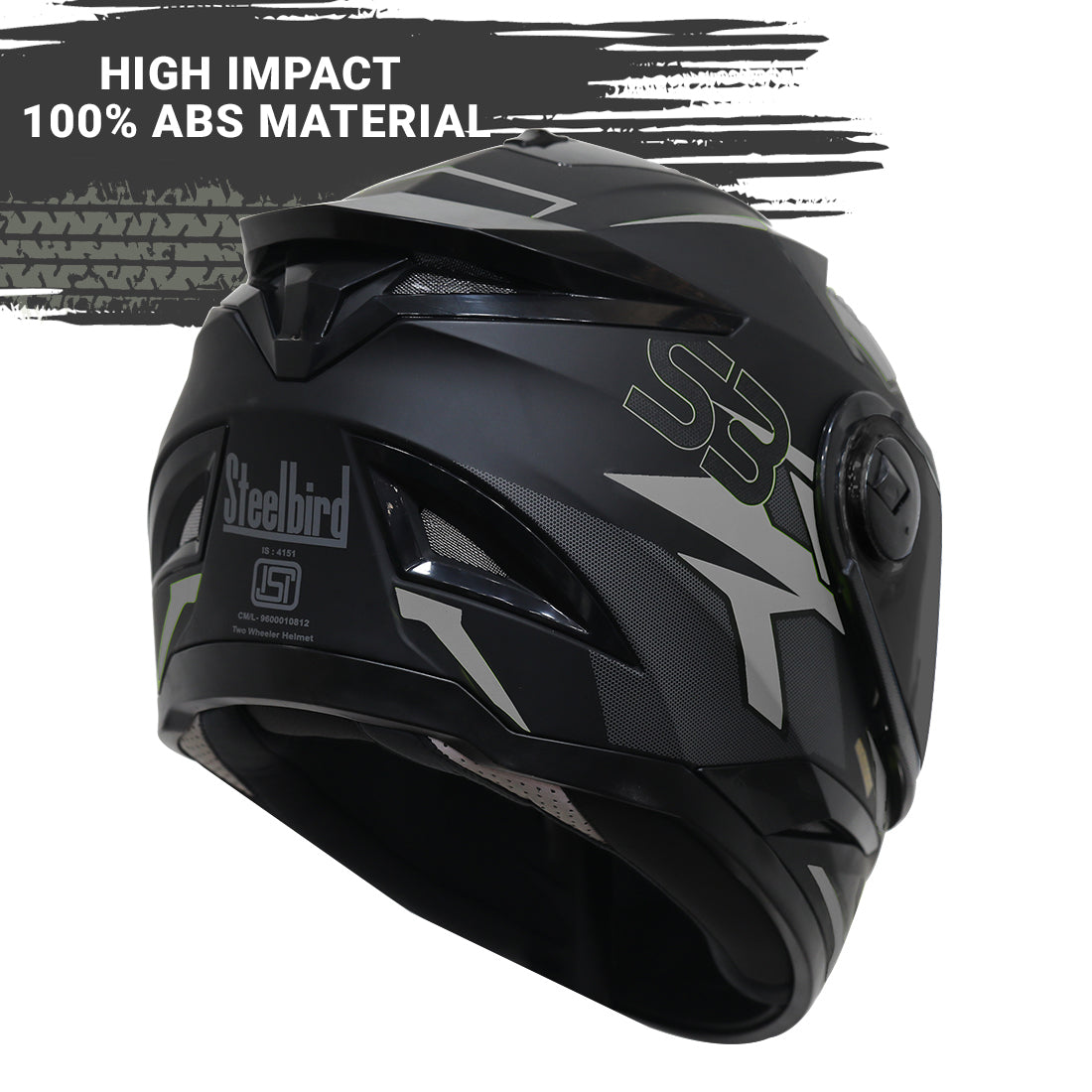 Steelbird SBH-17 Terminator ISI Certified Matt Finish Full Face Graphic Helmet.