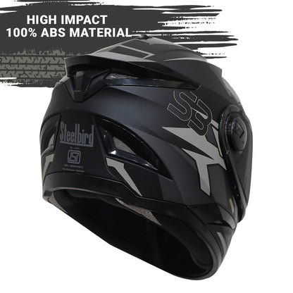 Steelbird SBH-17 Terminator ISI Certified Matt Finish Full Face Graphic Helmet.