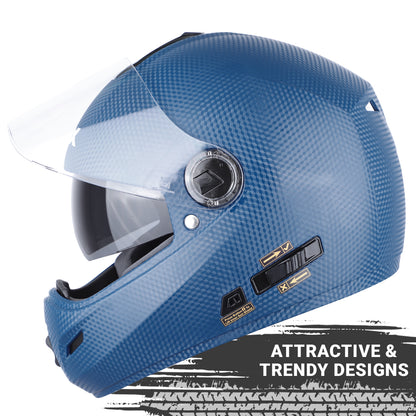 Steelbird Rox Cyborg ISI Certified Full Face Helmet for Men and Women with Inner Smoke Sun Shield and Outer Clear Visor