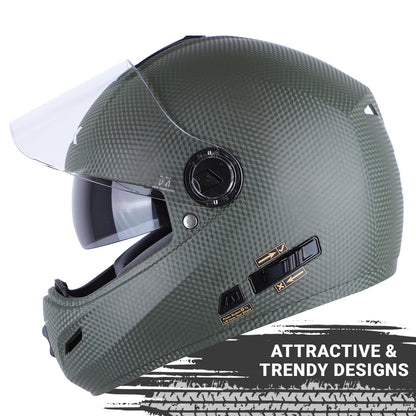 Steelbird Rox Cyborg ISI Certified Full Face Helmet for Men and Women with Inner Smoke Sun Shield and Outer Clear Visor.
