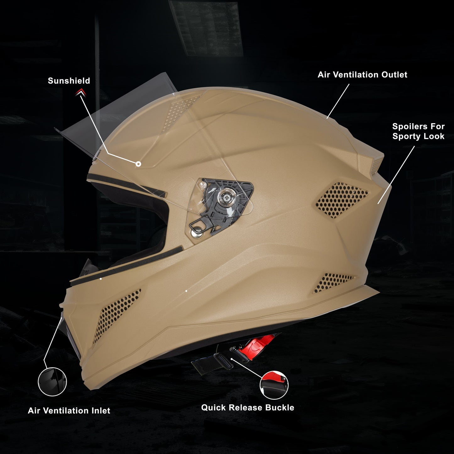 Steelbird SBH-25 Rudra ISI Certified Full Face Helmet for Men and Women Motorbike Helmet  (Dashing Dasert Strom)