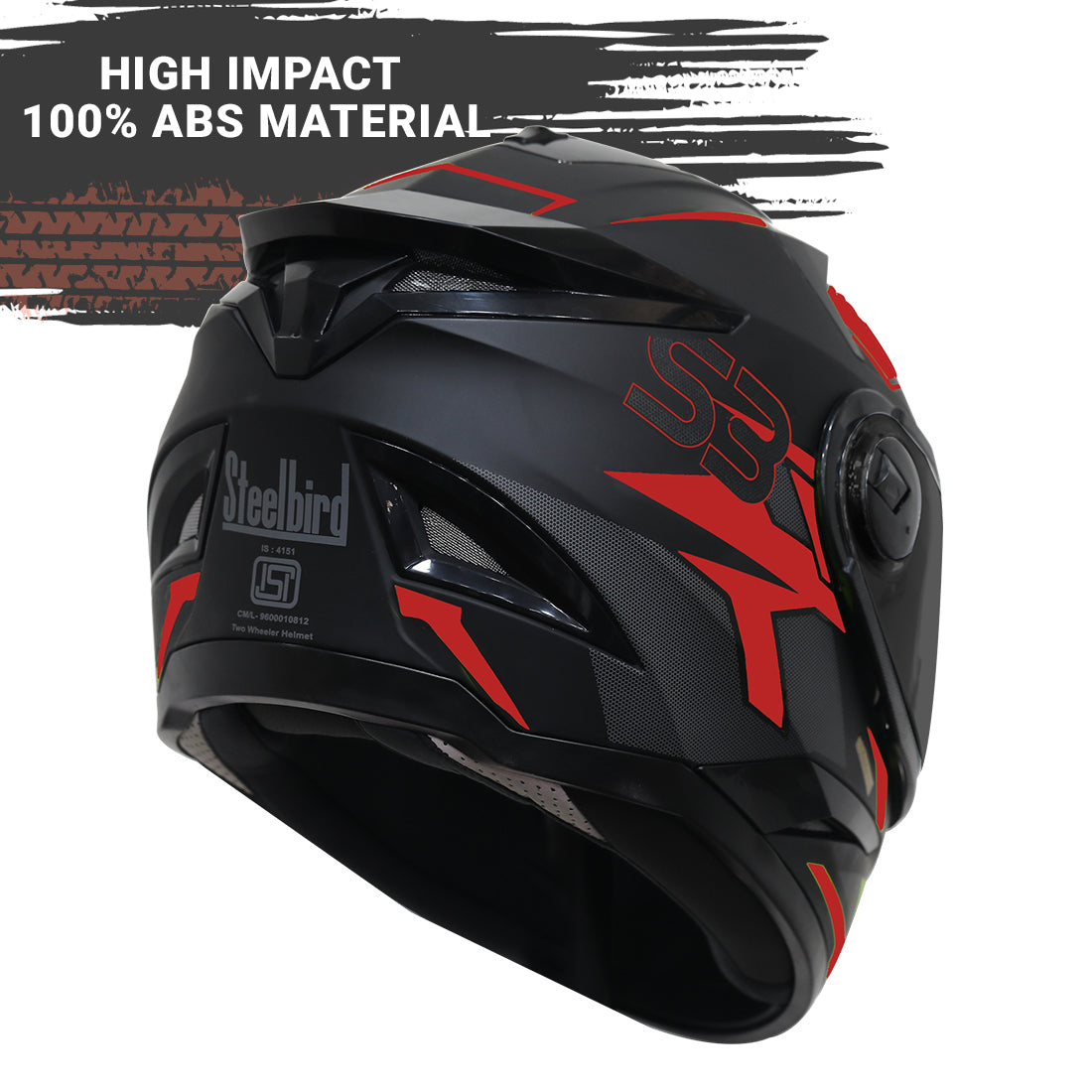 Steelbird SBH-17 Terminator ISI Certified Matt Finish Full Face Graphic Helmet .