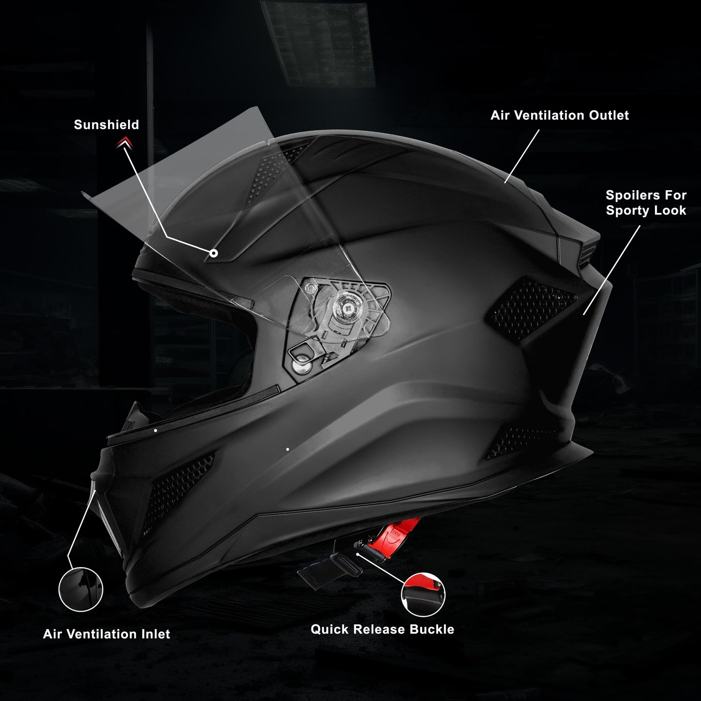 Steelbird SBH-25 Rudra ISI Certified Full Face Helmet for Men and Women Motorbike Helmet  (Glossy Honda Grey)