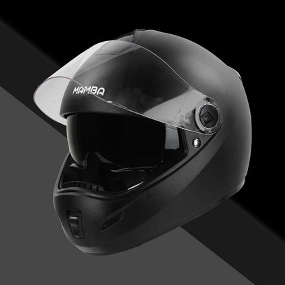 Steelbird SBH-34 Mamba ISI Certified Full Face Helmet for Men and Women with Inner Smoke Sun Shield (Dashing Black)