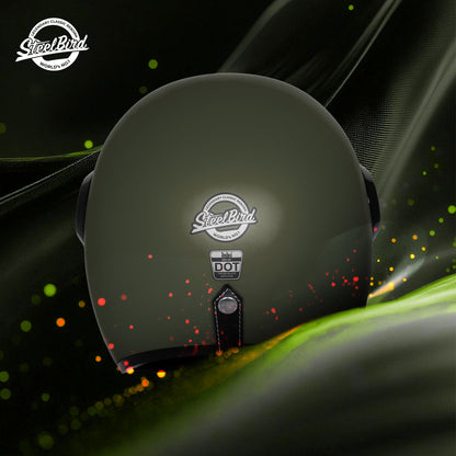 Steelbird SBH 65 Retro 3.0 DOT and ISI Certified Open Face Helmet for Men and Women .
