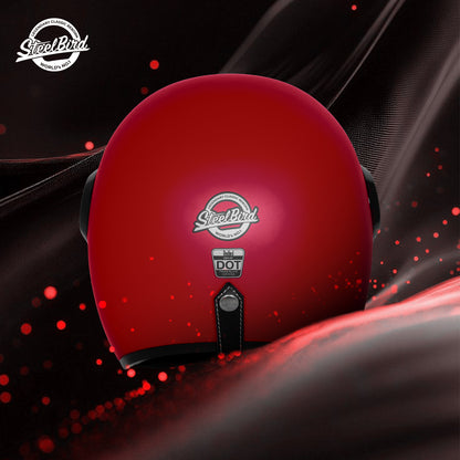 Steelbird SBH 65 Retro 3.0 DOT and ISI Certified Open Face Helmet for Men and Women .