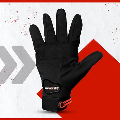 Steelbird Khardungla Full Finger Bike Riding Gloves, Protective Off-Road Motorbike Racing (Black)